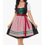 Women's 3-Pcs German Dirndl Dress Costumes for Bavarian Oktoberfest Carnival Halloween